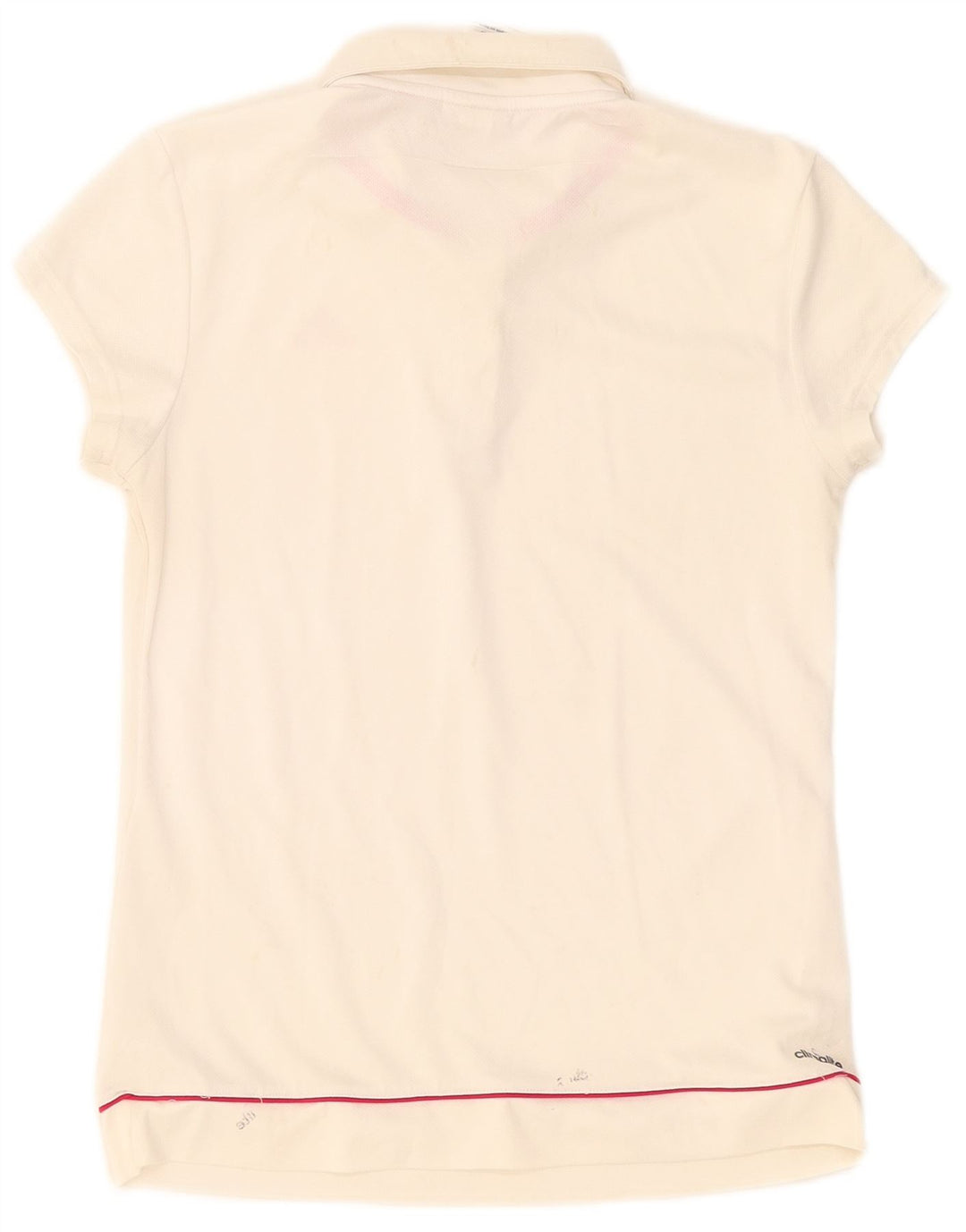 Damska koszulka polo Adidas Climalite UK 8/10, mała, biała, poliestrowa