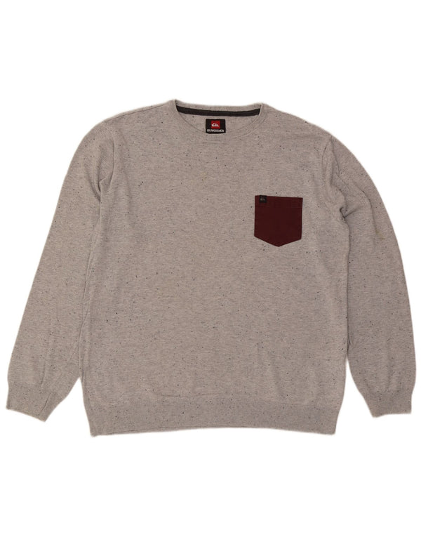 Męski sweter Quiksilver z okrągłym dekoltem XL, szara bawełna