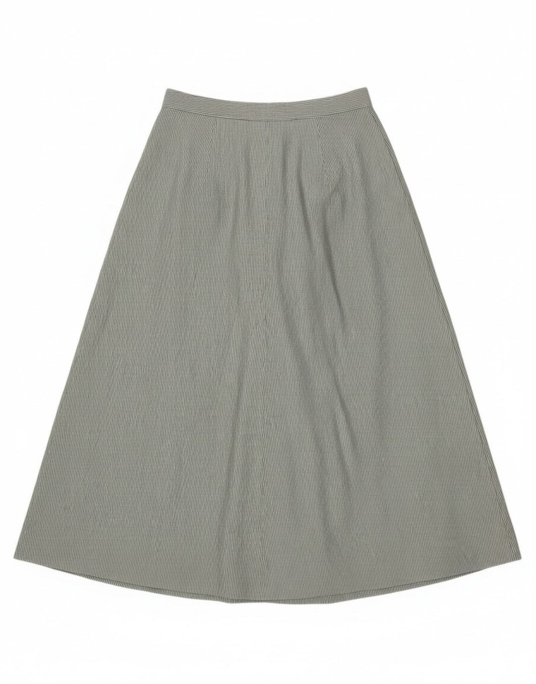 Rozkloszowana spódnica damska w stylu vintage IT 46, duża, W30, poliester w zielone paski