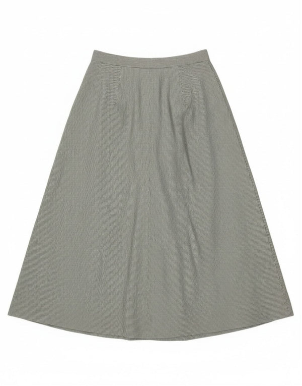 Rozkloszowana spódnica damska w stylu vintage IT 46, duża, W30, poliester w zielone paski