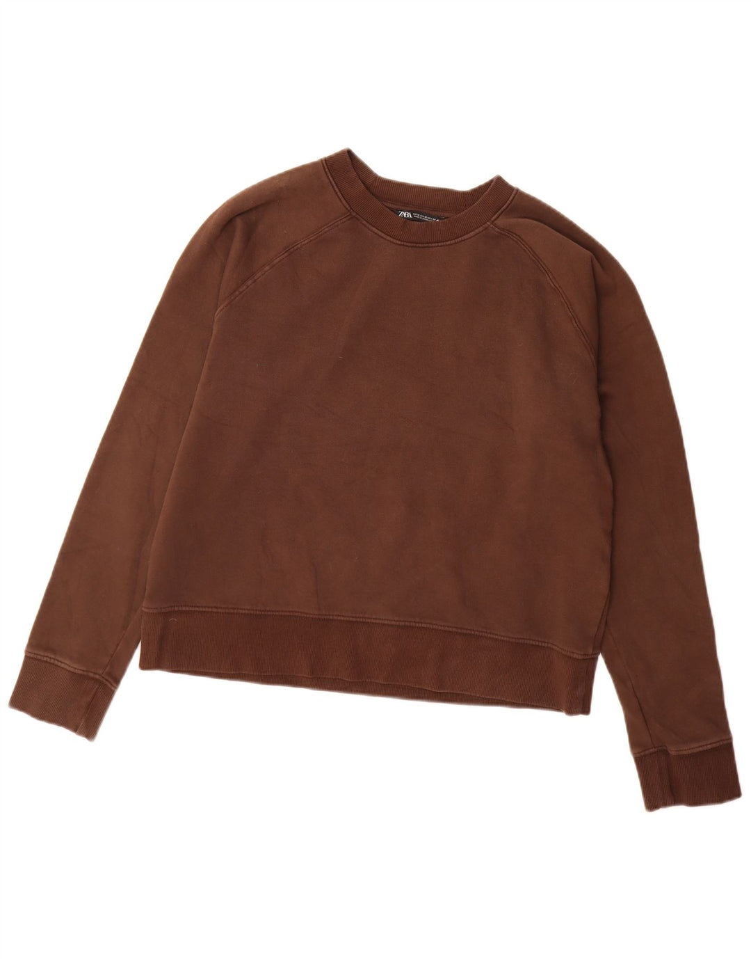 Damski sweter Zara UK 14 Średni brązowy bawełniany