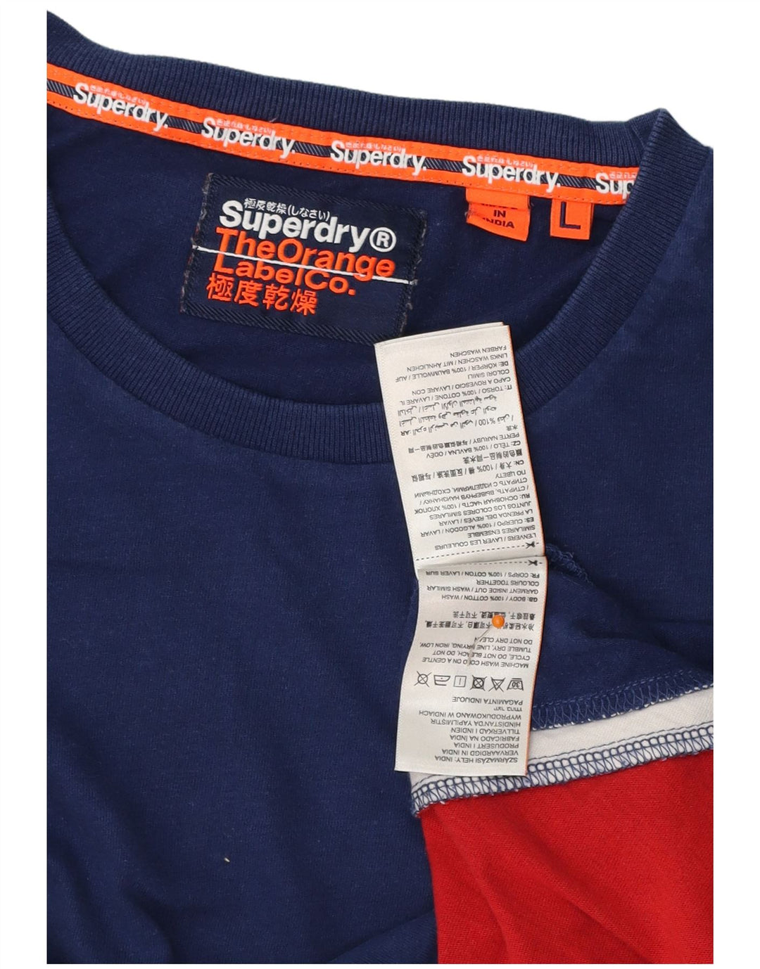 T-shirt męski SUPERDRY, duży, bawełniany, w kolorze granatowym