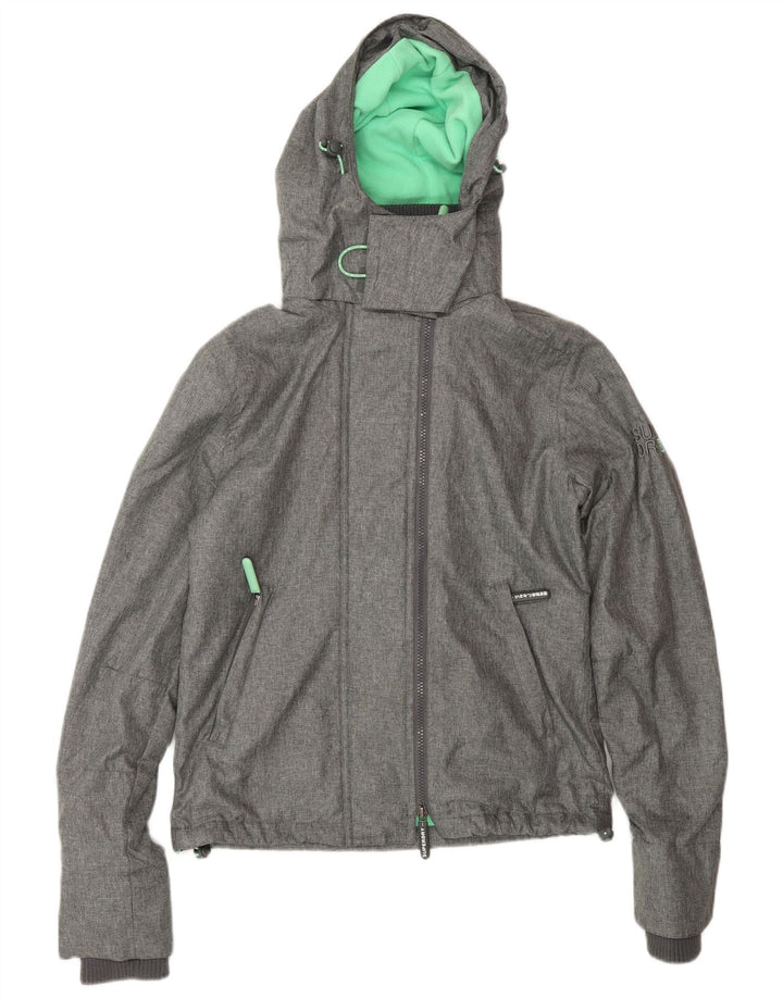 SUPERDRY Damska kurtka wiatrówka The Windcheater Graphic UK 8 Small Grey
