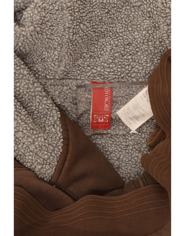 Męski sweter z kapturem i grafiką ANIMAL, duży, brązowy, bawełniany