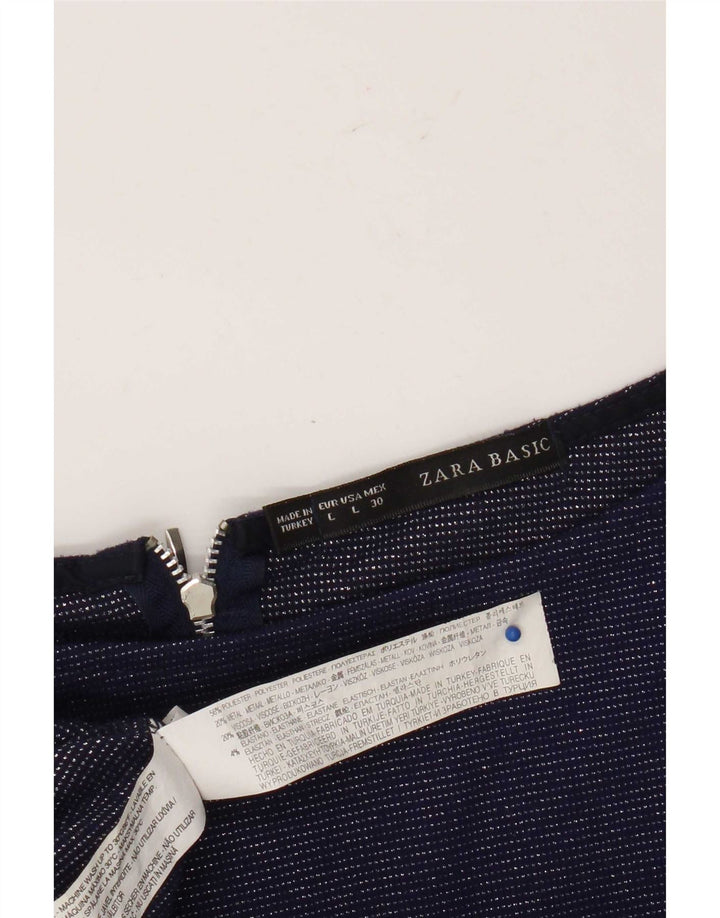 Damski top Zara z rękawem 3/4, UK 16, duży, granatowy, poliester