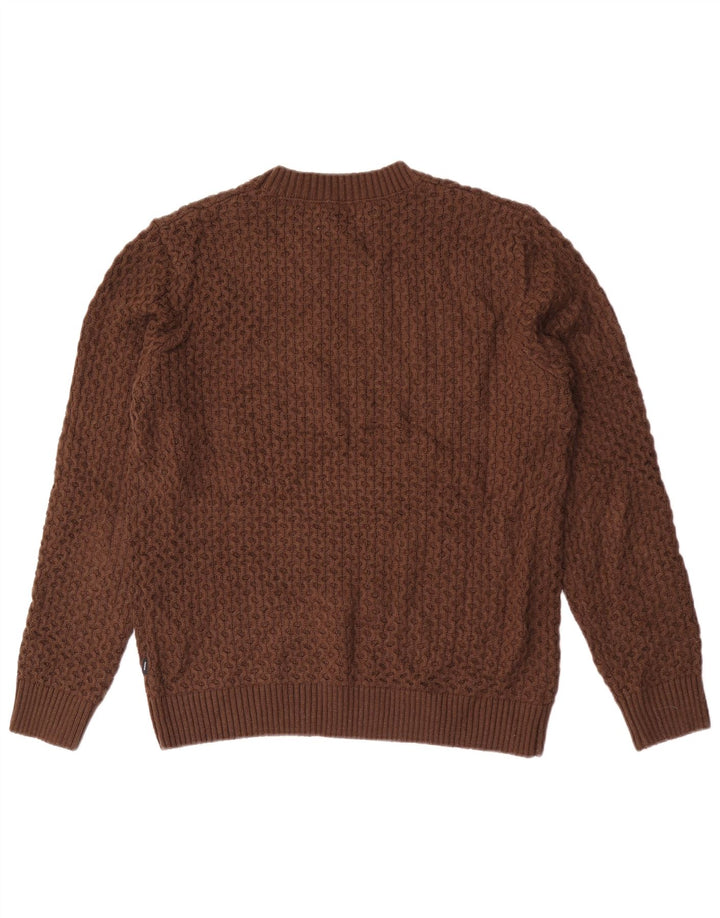 Męski sweter Jack & Jones z okrągłym dekoltem, duży, brązowy akryl