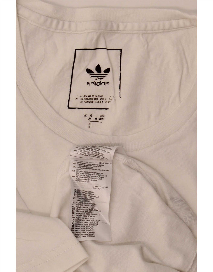 Adidas Męska Koszulka Top Średnia Biała Bawełna