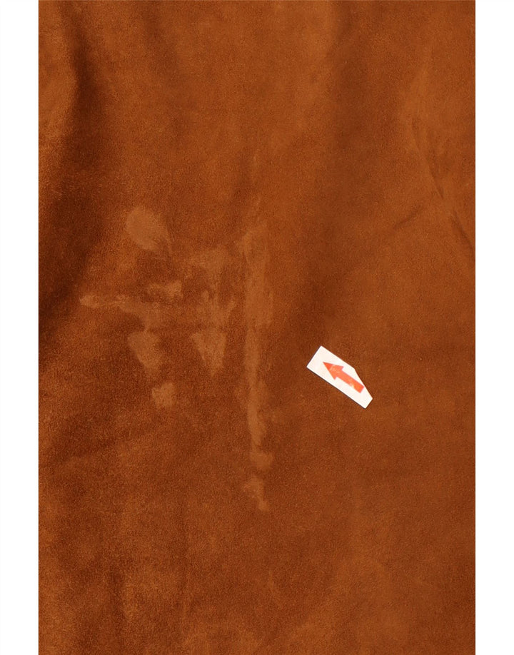 Zamszowa kurtka męska w stylu vintage, rozmiar 62, 4XL, brązowa skóra