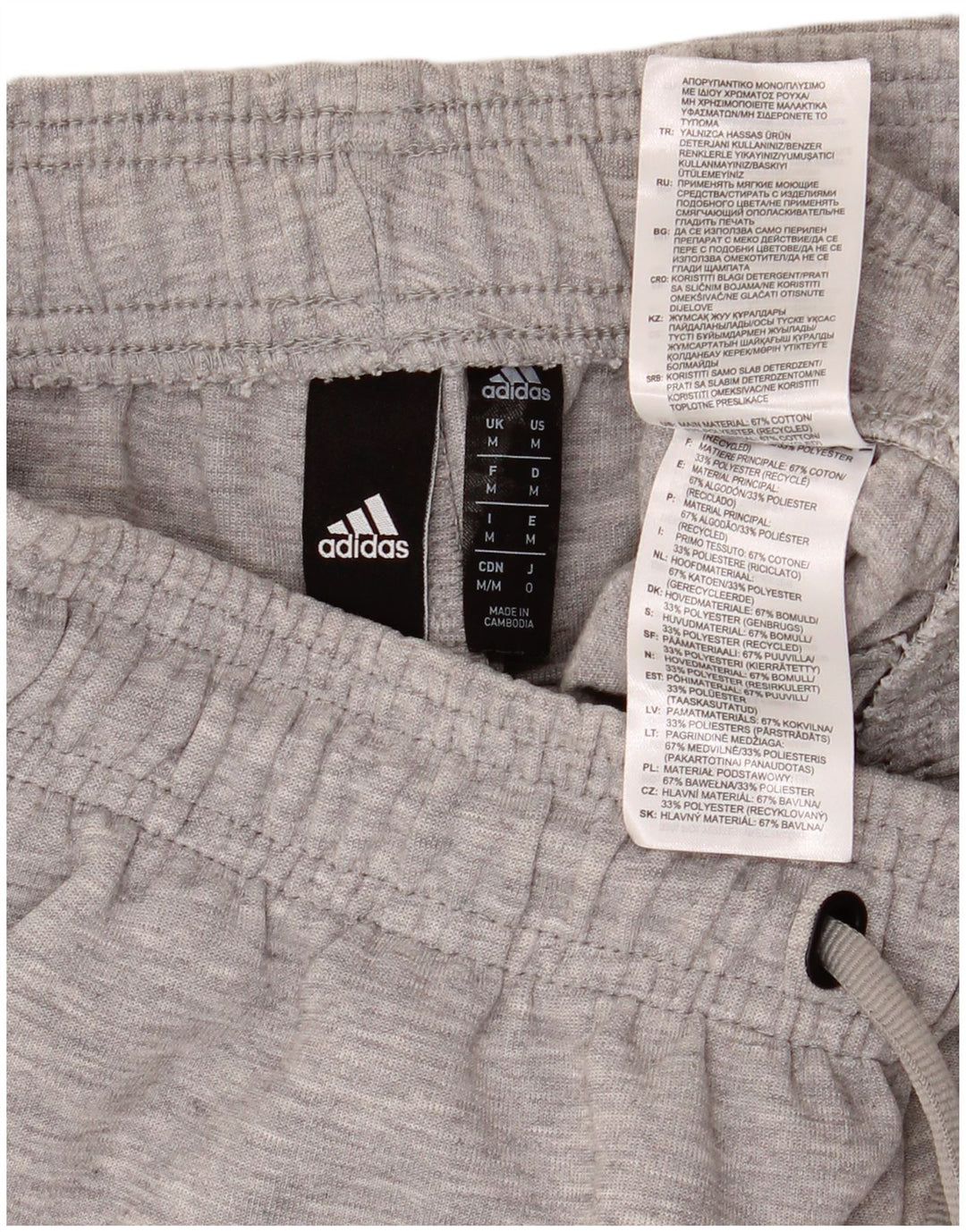 Męskie spodenki sportowe Adidas, średnioszare, bawełniane