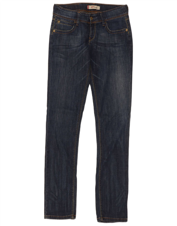 Damskie jeansy Levi's 571 Slim W28 L34 Granatowa bawełna