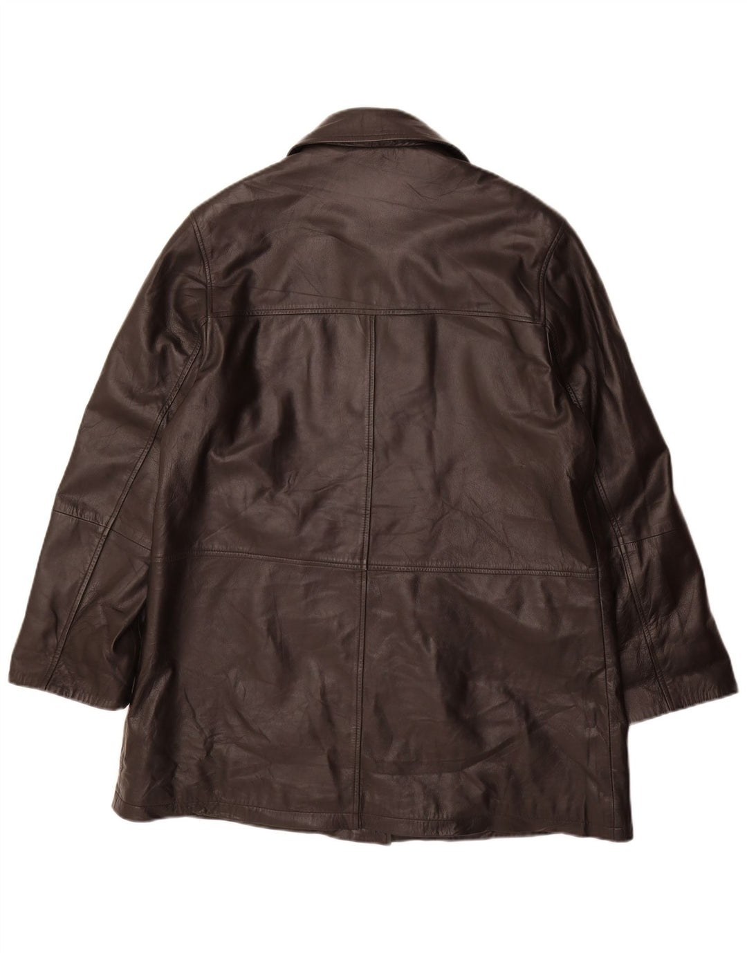 Vintage damski płaszcz skórzany IT 46, duża czarna skóra