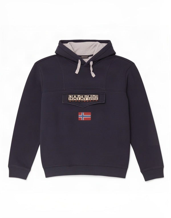 Męski sweter z kapturem Napapijri 2XL, granatowy, bawełniany