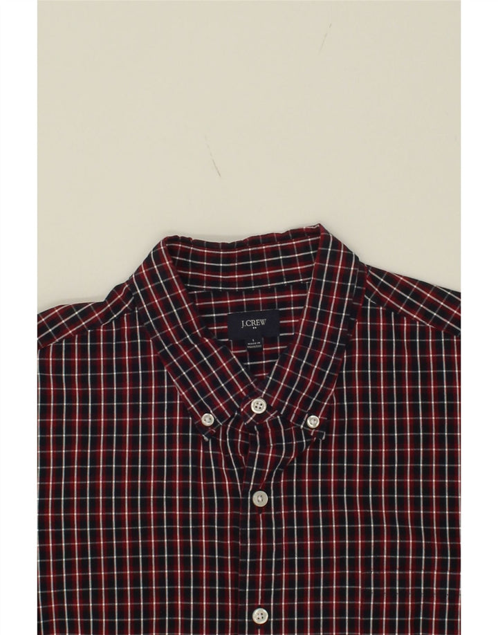 J. CREW Mens Shirt Large Burgundy Check Cotton Vintage J. Crew and Second-Hand J. Crew from Messina Hembry 
