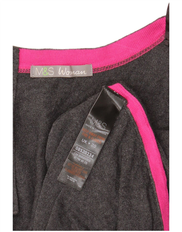 Marks & Spencer Damski sweter oversize z dekoltem w łódkę, UK 20 2XL, szary