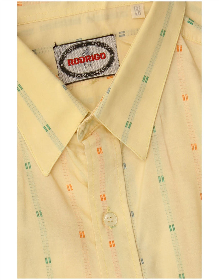 RODRIGO Mens Shirt Size 15 3/4 40 Medium Yellow Striped