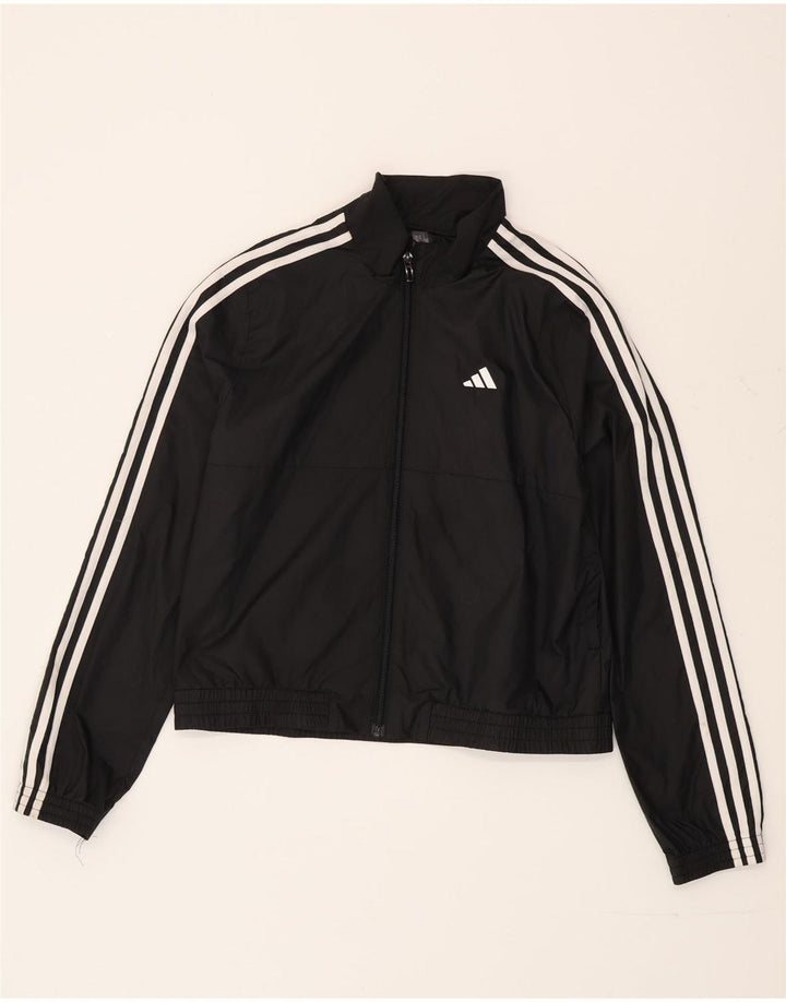 Adidas Dziewczęca Dresowa Topowa Kurtka 14-15 Lat Czarny Poliester