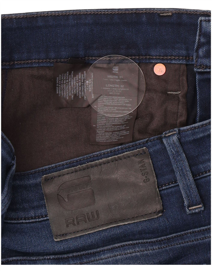 G-Star Męskie 3301 Slim Jeans W31 L32 Niebieska bawełna
