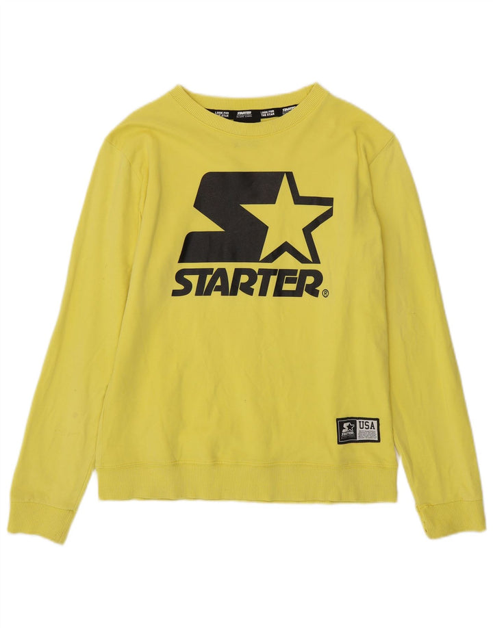 Damska bluza z grafiką STARTER UK 8 Small, żółta bawełna