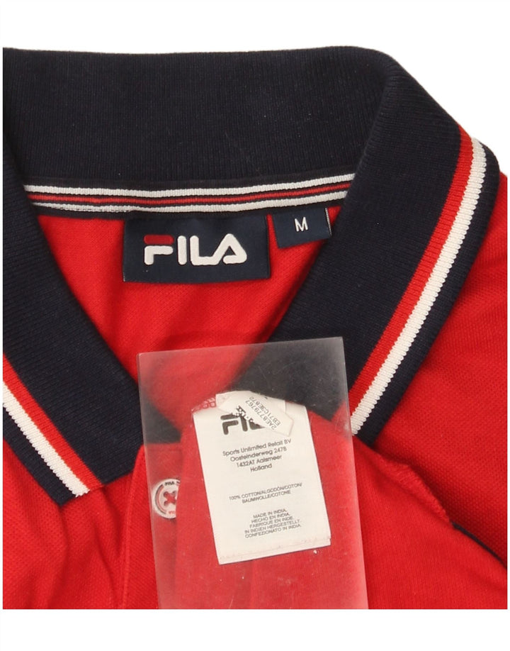 Męska koszulka polo Fila, bawełniana, w kolorze średniej czerwieni