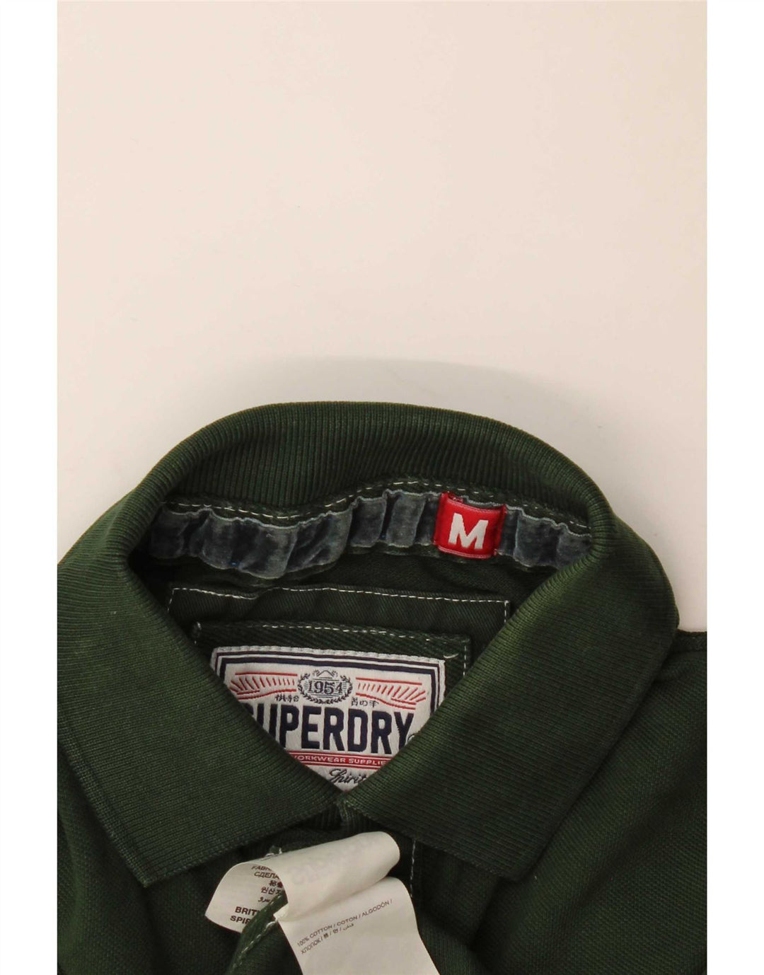 Męska koszulka polo Superdry, średnia, zielona bawełna