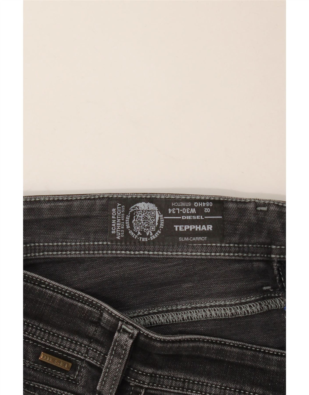 DIESEL Męskie Tepphar Carrot Slim Jeansy W30 L31 Czarne