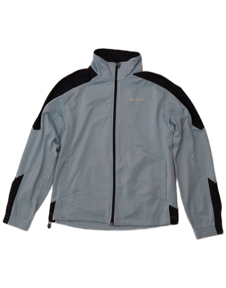 DIADORA Męska kurtka dresowa UK 36, mały, niebieski, poliester z blokami kolorów