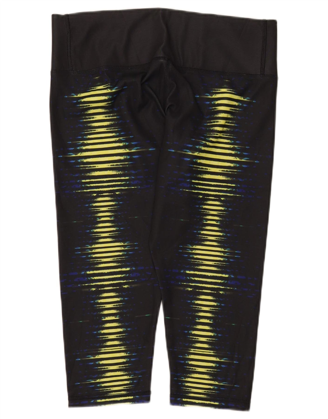 ADIDAS Womens Climalite Capri Leggings UK 16 Large Black Striped Polyester
