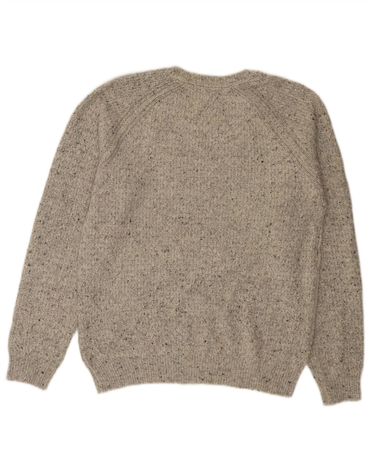 Marks & Spencer Męski sweter z okrągłym dekoltem, średnioszary, nakrapiany
