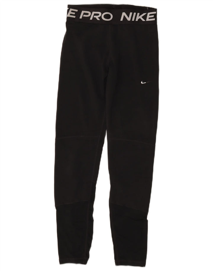 Dziewczęce legginsy z grafiką Nike 13-14 lat, czarny poliester