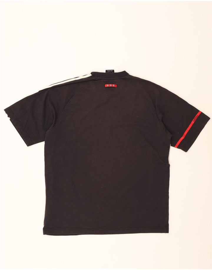 ADIDAS Mens T-Shirt Top Large Black Colourblock Cotton