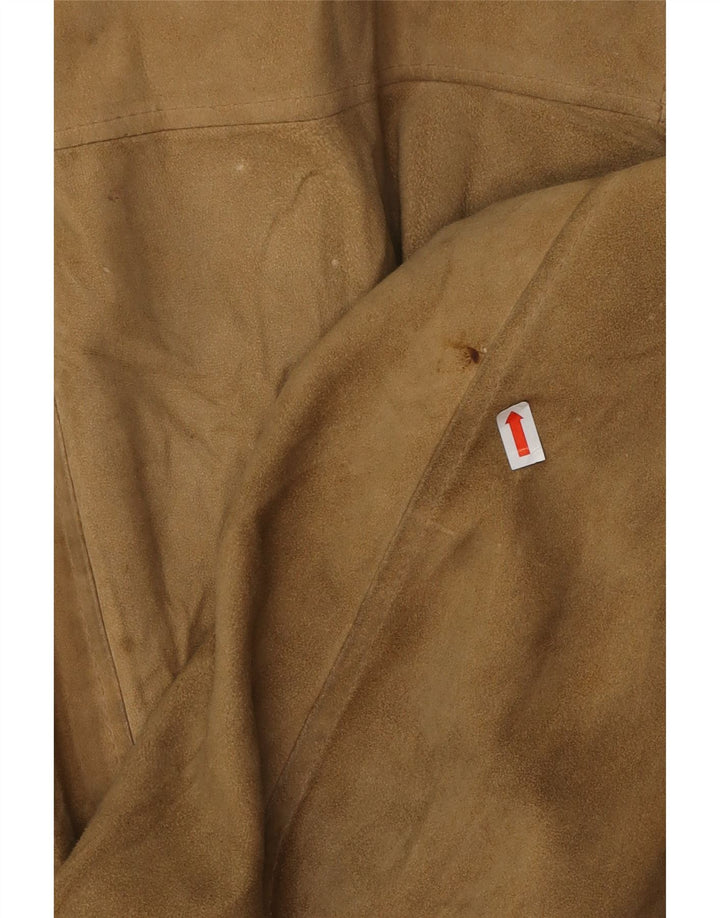 Męska zamszowa kurtka bomberka VINTAGE UK 38 w kolorze średniej beżowej skóry