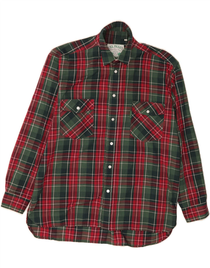 VINTAGE Mens Flannel Shirt Large Red Check Polyester Vintage Vintage and Second-Hand Vintage from Messina Hembry 
