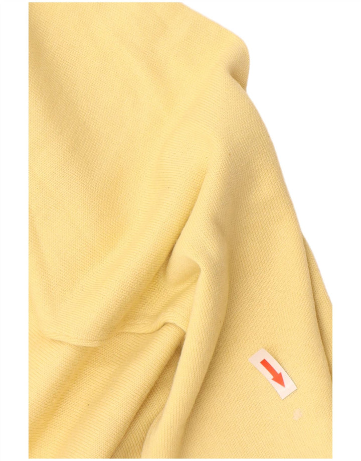 Vintage męski sweter z dekoltem w kształcie litery V, duży, żółty, z dziewiczej wełny