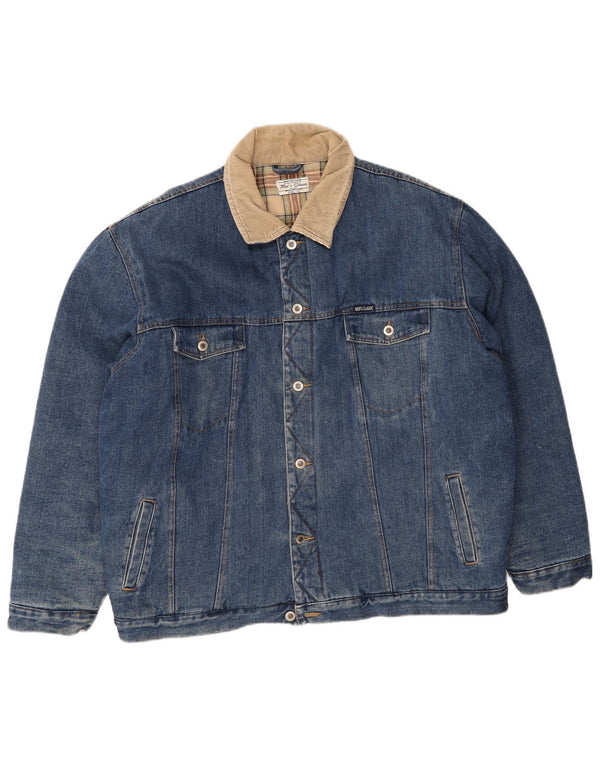 Vintage męska kurtka dżinsowa Sherpa UK 44 2XL niebieska bawełna