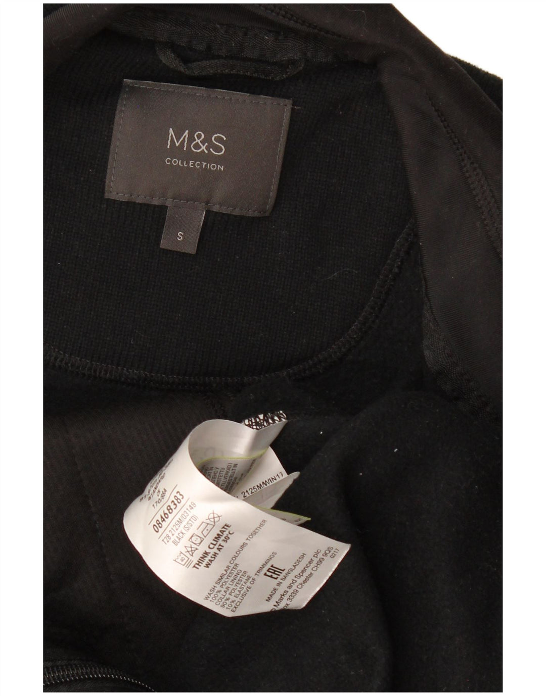 MARKS & SPENCER Damska kurtka polarowa oversize UK 10, mała, czarna, poliester