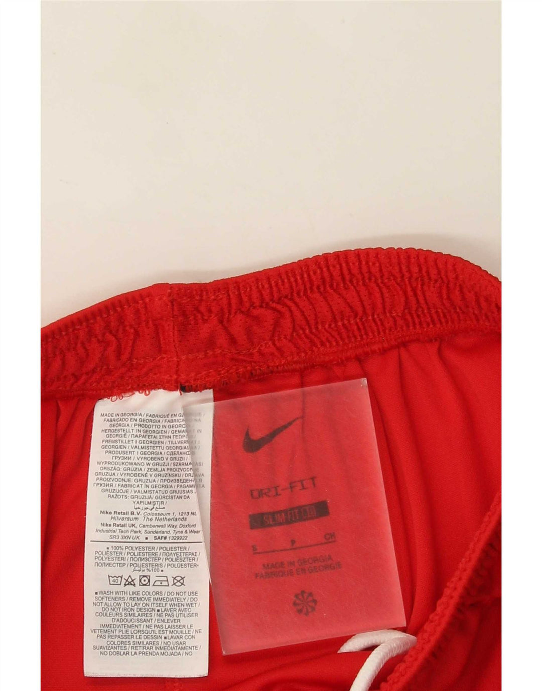 Męskie spodenki sportowe Nike Dri Fit Slim Fit, małe, czerwone, poliestrowe