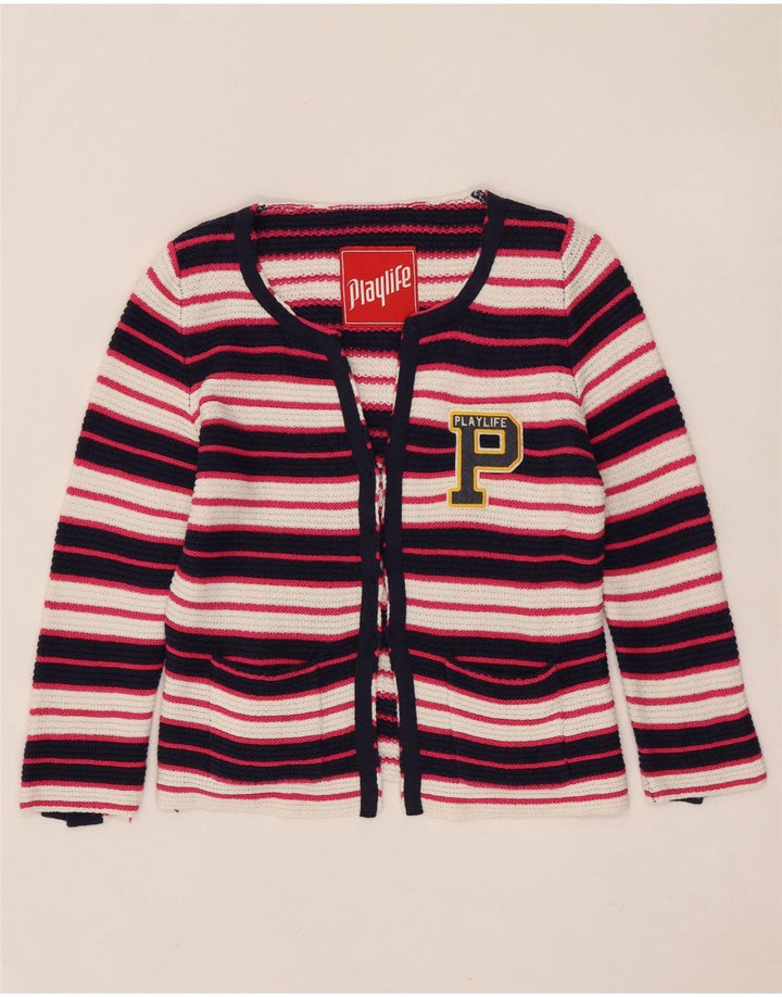 Damski sweter rozpinany Playlife z grafiką UK 14, duży, wielokolorowy