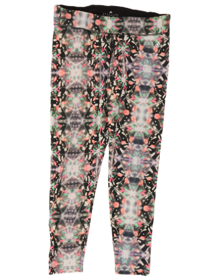 Damskie legginsy Adidas Climalite UK 16/18, duży, czarny, geometryczny poliester