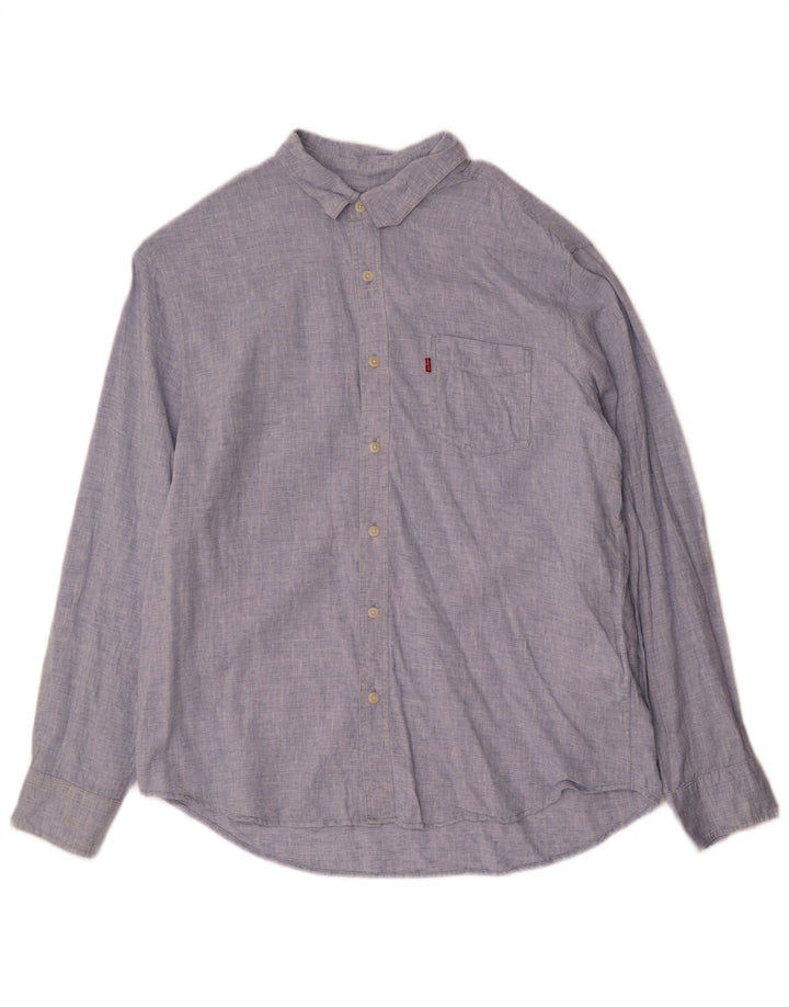 Koszula męska Levi's Standard, duża, niebieska, lniana