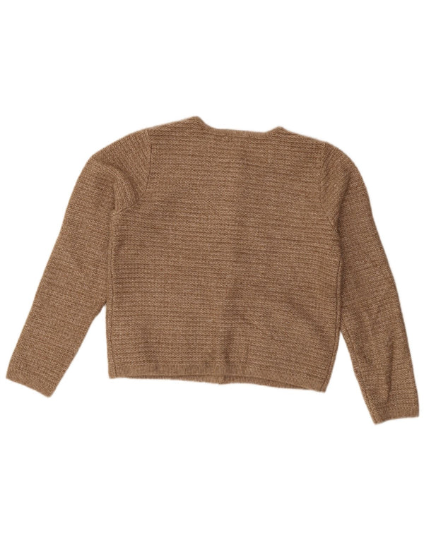 Marks & Spencer Krótki sweter damski, UK 14, średni brązowy poliester