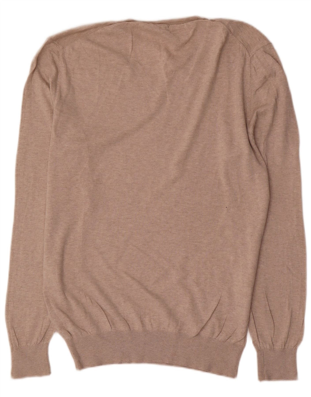 Męski sweter Massimo Dutti z dekoltem w kształcie litery V, duży, beżowy, bawełniany