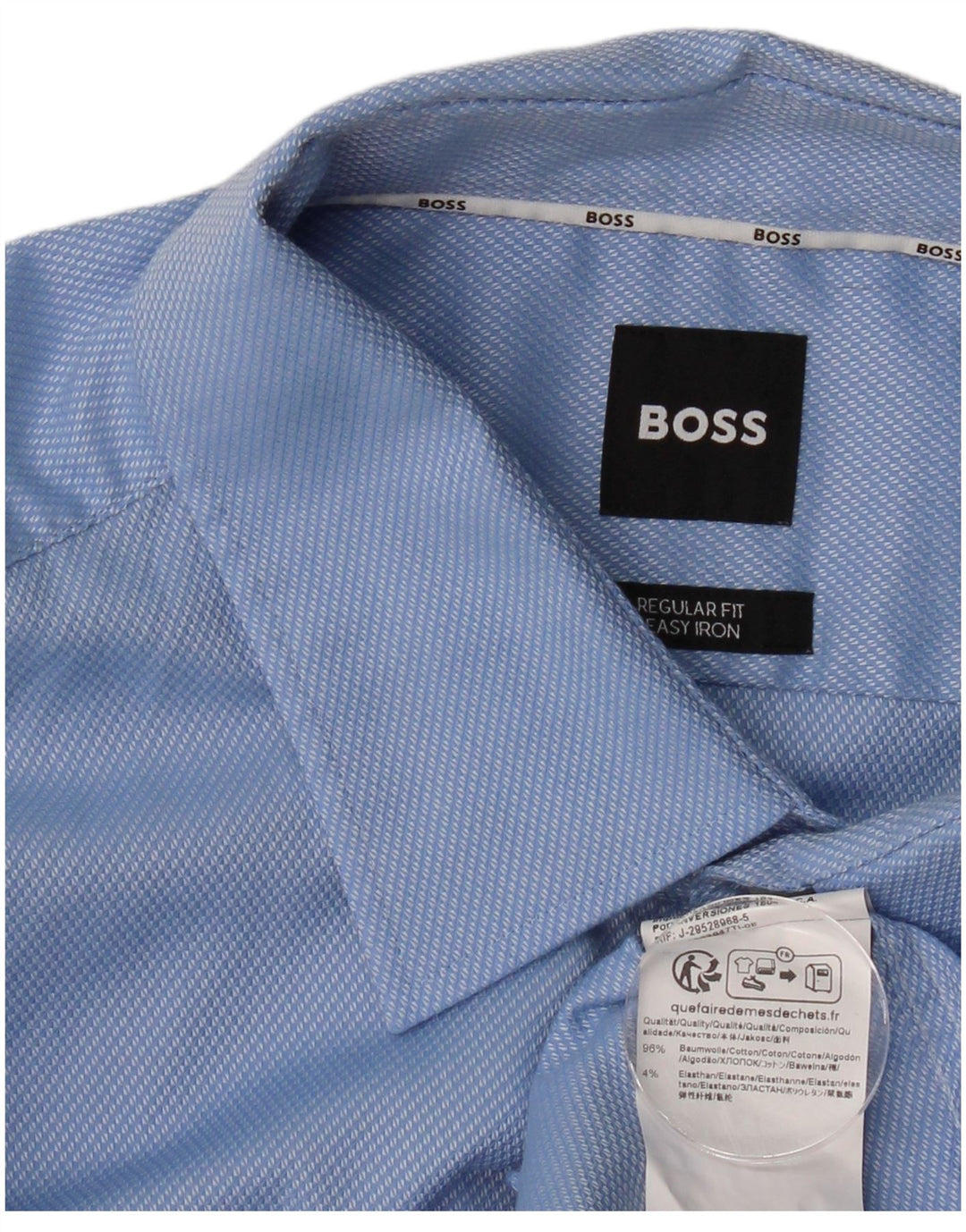 HUGO BOSS Mens Regular Fit Shirt XL Blue Cotton