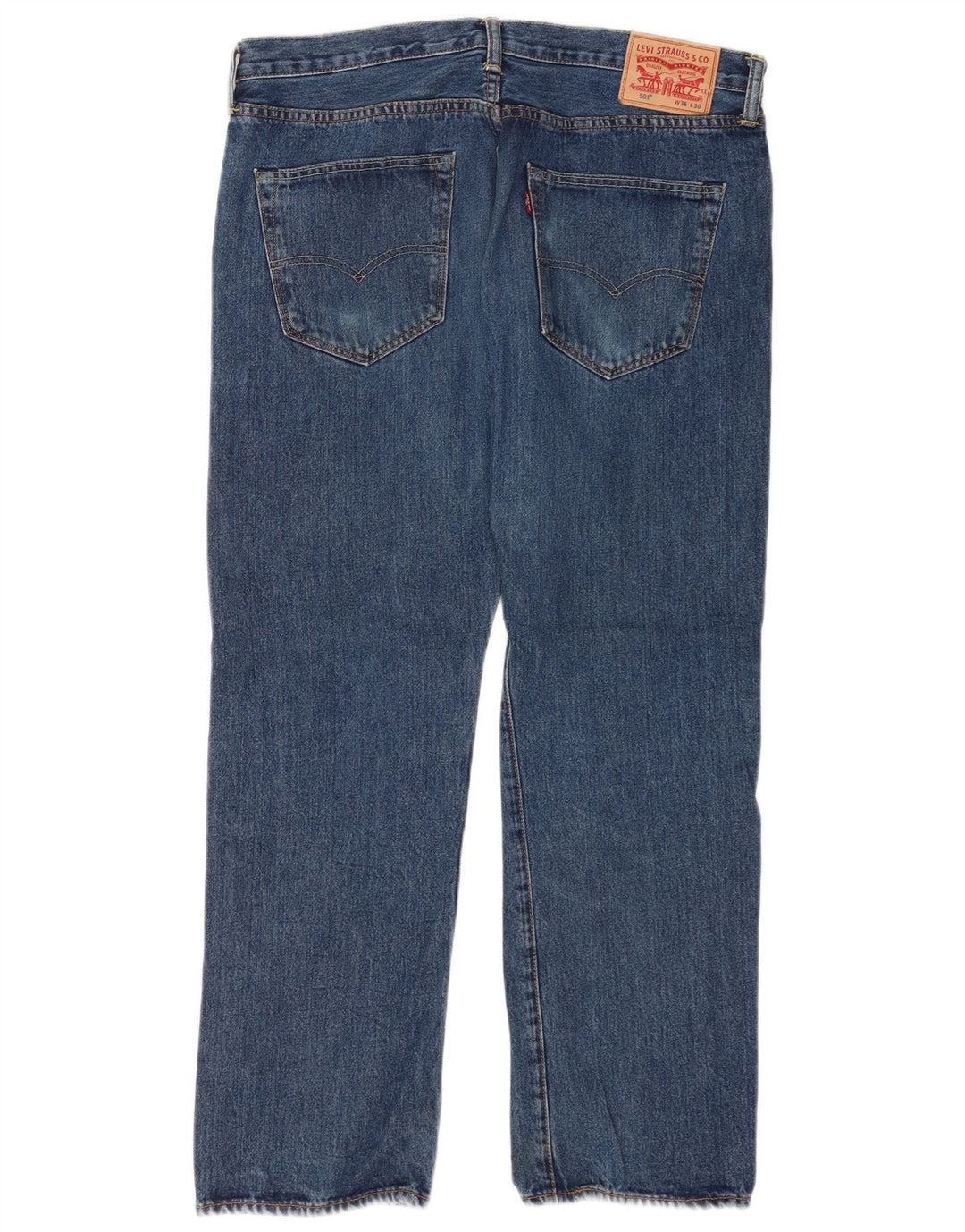 Męskie jeansy Levi's 501 o regularnym kroju W36 L30 Niebieska bawełna