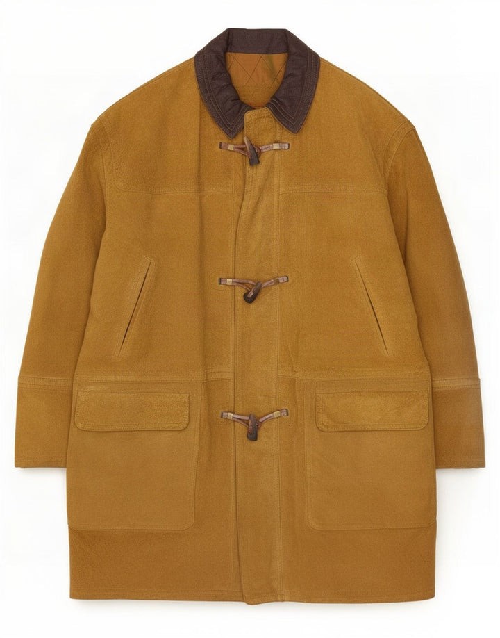 Zamszowa budrysówka męska w stylu vintage IT 52 XL Beżowa skóra