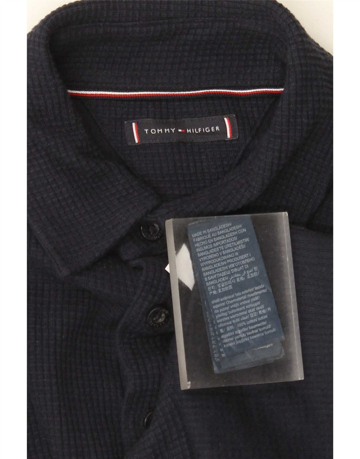 Koszula flanelowa męska Tommy Hilfiger, mała, granatowa, bawełniana
