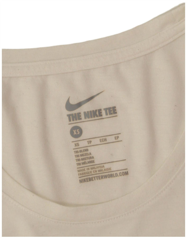 Damska koszulka oversize z grafiką Nike, UK 6 XS, biały poliester