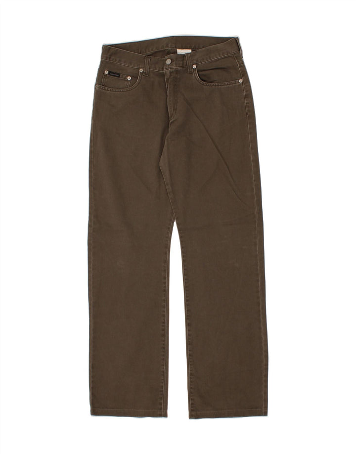 CALVIN KLEIN Męskie proste dżinsy W32 L31, bawełna khaki