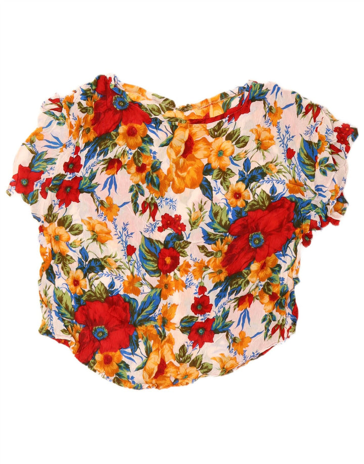 Bluzka damska Vintage Top UK 16, duża, wielobarwna w kwiaty