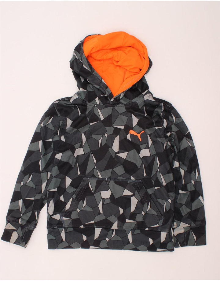 Chłopięcy sweter z kapturem PUMA 7-8 lat, mały, szary, geometryczny poliester
