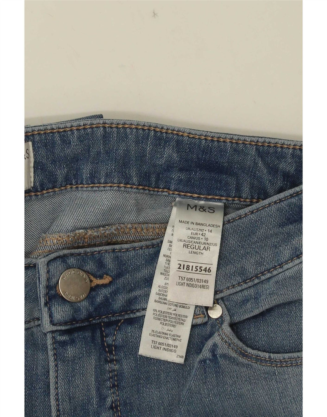 Marks & Spencer Damskie Sienna Straight Jeans UK 14 Medium W30 L30 Niebieski